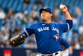 Blue Jays starting pitcher Hyun Jin Ryu delivers a pitch against the Chicago White Sox in the second inning at Rogers Centre in June 2022. 