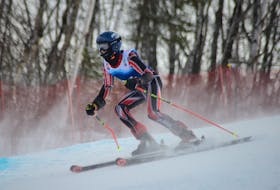 Greenwood’s Hayden Denouden competes in the para skiing competition at the Canada Games earlier this month at Crabbe Mountain in New Brunswick.
Mel Soicher • 2023 Canada Games
