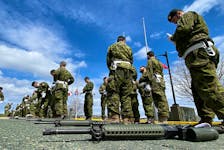 Members of the Canadian Armed Forces take part in rehearsals Monday afternoon for the royal visit which happens Tuesday. Prince Charles and Prince Charles and Camilla, Duchess of Cornwall, will be visiting St. John’s for about four hours.

Keith Gosse/The Telegram