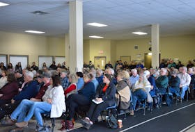 More than 400 people attended a land use forum organized by the Coalition for the Protection of P.E.I. Lands in Montague on March 18. With the upstairs room of the Cavendish Farms Wellness Centre at capacity, many who tried to attend in person hadto listen from halls inside the centre or tune in online. 