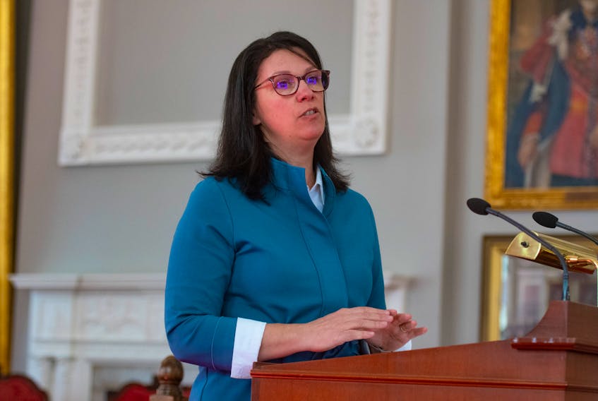 Health Minister Michelle Thompson answers questions from reporters at Province House on Tuesday, March 21, 2023.
Ryan Taplin - The Chronicle Herald