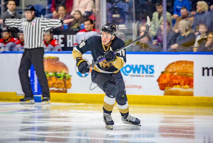Newfoundland Growlers forward Pavel Gogolev is back in St. John’s after being released by the Chicago Blackhawks, who traded for the 23-year-old prior to the NHL trade deadline as part of a larger deal with the Toronto Maple Leafs. Jeff Parsons/Newfoundland Growlers