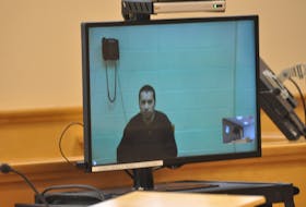 Evan Long consented during an appearance in provincial court in Corner Brook on Thursday, March 23, to remaining in custody for the time being as the charges against him, including attempted murder move through the court. - Diane Crocker/SaltWire Network