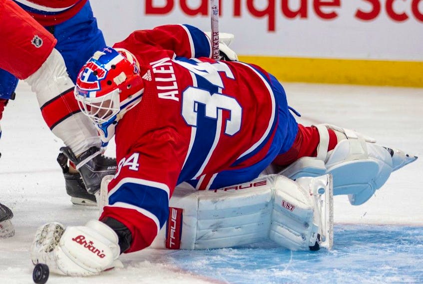 Canadiens goaltender Jake Allen is winless in his last seven games (0-6-1) after allowing four goals on 21 shots against the Bruins. His record this season is 14-24-3 with a 3.57 goals-against average and an .891 save percentage.