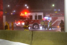Firefighters were called in when a fire broke out at St. John's International Airport at the height of a snow storm late Friday night. Keith Gosse/The Telegram