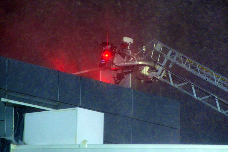 A ladder truck was used to help fight the fire. Keith Gosse/The Telegram