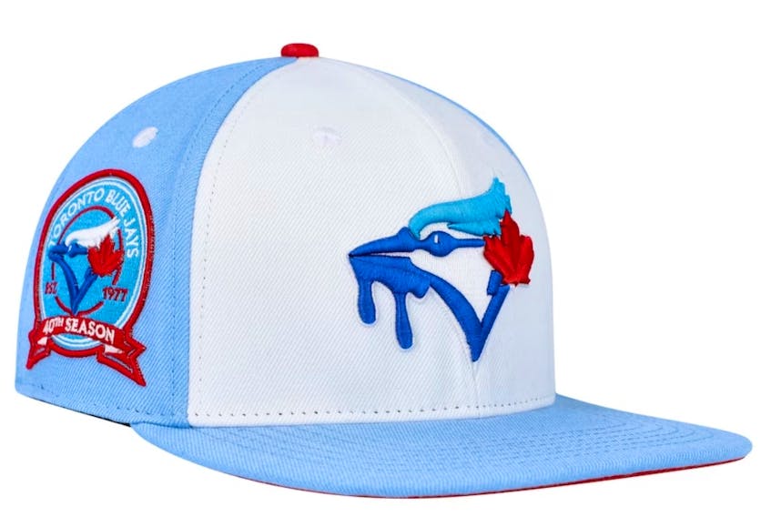 The new special-order Toronto Blue Jays baseball caps might take the cake — showing blue goo dripping off the ol’ bird’s beak 