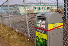 A community drop box for the safe disposal of needles sits outside the Park Street Emergency Shelter in Charlottetown. Former P.E.I. NDP leader Mike Redmond says mental health and addictions have been missing topics in the P.E.I. election campaign. Guardian file