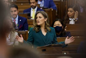Canada's Deputy Prime Minister and Minister of Finance Chrystia Freeland presents the federal government budget for fiscal year 2023-24 in the House of Commons on Parliament Hill in Ottawa, Ontario, Canada March 28, 2023.  REUTERS/Blair Gable  Canada's Deputy Prime Minister and Minister of Finance Chrystia Freeland presents the federal government budget for fiscal year 2023-24 in the House of Commons on Parliament Hill in Ottawa, Ontario, Canada March 28, 2023. REUTERS/Blair Gable