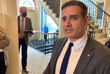 Liberal Leader Zach Churchill, speaking at Province House in Halifax on Tuesday, March 28, 2023, said the Nova Scotia government should move immediately to enact legislation to restrict non-disclosure agreements. - Francis Campbell