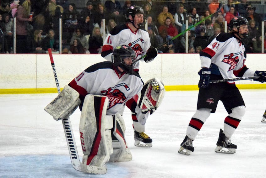 The South West Storm will be defending their title in the Nova Scotia Regional Junior Hockey League. The best of seven championship series against the EH Ryson Construction Penguins gets underway on April 1 at 7 p.m. and April 2 at 3 p.m. at the Sandy Wickens Memorial Arena in Barrington. KATHY JOHNSON
