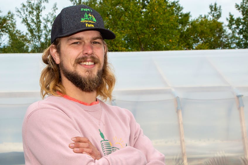 Mackenzie Warford, owner of Papa’s Farm, went to his local CBDC for help to improve Newfoundland and Labrador’s food security.  PHOTO CREDIT: Geoffery Prouse, F/S Printing and Imagery.
