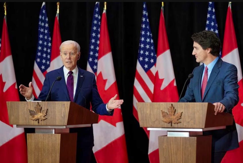 U.S. President Joe Biden speaks during a joint news conference with Canadian Prime Minister Justin Trudeau, in Ottawa on March 24. Reuters