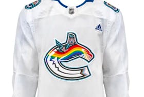 Vancouver Canucks Pride jersey.