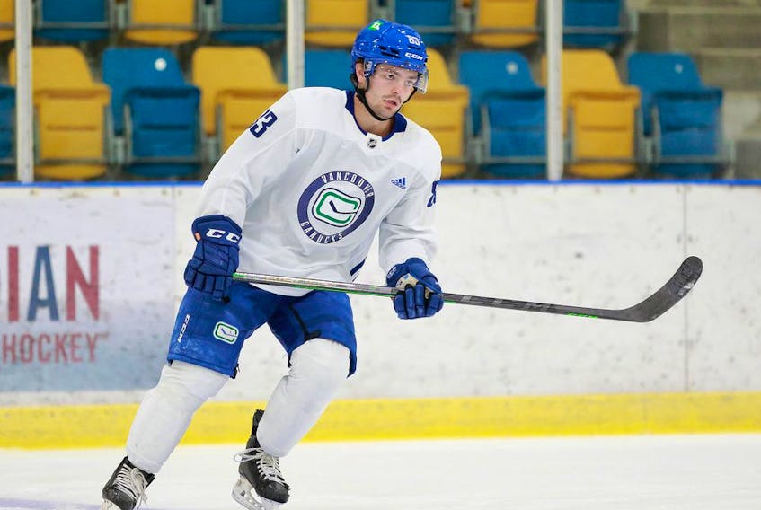 Vancouver Canucks forward Tristen Nielsen has opened a lot of eyes at the Young Stars tournament in Penticton in 2022. 