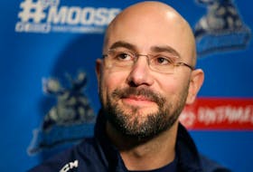 WAYNE GLOWACKI / WINNIPEG FREE PRESS

Pascal Vincent, Head Coach  of the Manitoba Moose at the Bell MTS Iceplex Monday.  Mike McIntyre story Dec.4  2017  Pascal Vincent was the head coach of the then Cape Breton Screaming Eagles when the team last played the Halifax Mooseheads in the Quebec Major Junior Hockey League playoffs in 2008. He was part of all three playoff series against the Mooseheads prior to the 2023 meeting. PHOTO/ Wayne Glowacki