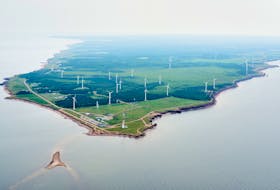 Windmills dot the landscape on the northwest tip of Prince Edward Island, home to the Wind Energy Institute of Canada, which operates five of the turbines seen here, generating 10 megawatts of the 30 megawatts of power produced at this location overall. Contributed photo