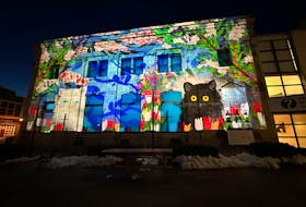 A celebration of the works of Maud Lewis is being celebrated as part of an Animated Projection Show being projected onto the side of the Western Branch of the Art Gallery of Nova Scotia in Jim MacLeod Square in Yarmouth as part of March Fest, a month-long festival of events and activities that's been organized by the Yarmouth and Area Chamber of Commerce. The show runs Tuesdays to Sundays starting at dusk. The first three weeks are a celebration of Maud Lewis. The second three weeks will be a celebration of spring. TINA COMEAU PHOTO