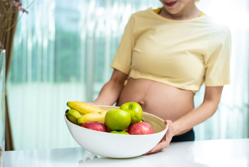 Eating lots of fruits and veggies (the more brightly coloured the better), grains, sources of protein (meat/meat alternatives) and milk is good advice for anyone, but it’s especially important for women who are pregnant. Unsplash+