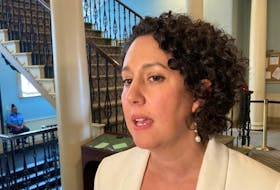 NDP Leader Claudia Chender, commenting on a short spring session of the Nova Scotia legislature Wednesday, April 12, 2023, at Province House in Halifax, said  MLAs don't spend enough time in the people's House. - Francis Campbell