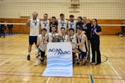 In front of a capacity crowd at Church Point, the host Sainte-Anne Dragons defeated the Holland Hurricanes of Prince Edward Island to win the Atlantic Collegiate Athletic Association men’s volleyball championship and qualify for the nationals in Toronto. CONTRIBUTED