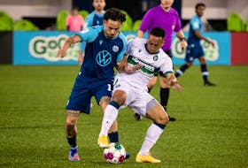 Aidan Daniels (left) was one of 11 players the HFX Wanderers retained from last season’s roster. The 24-year-old attacking midfielder is one of the elder statesman on the youthful squad. - HFX WANDERERS