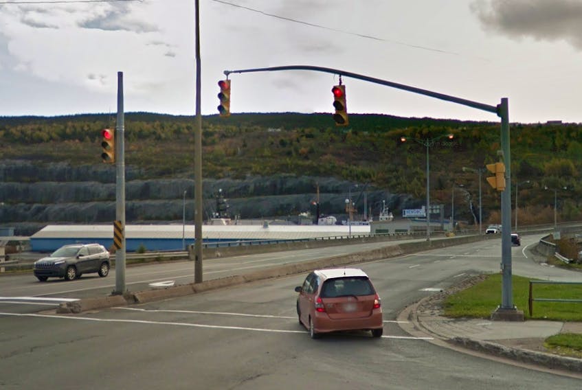 The westbound lanes of Pitts Memorial Drive leading from downtown St. John’s will be closed Thursday, April 20, from 7-9 p.m. Google Streetview
