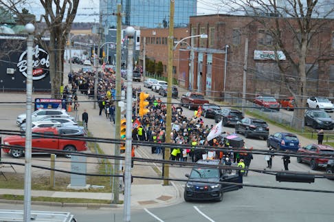 As 155,000 Public Service Alliance of Canada (PSAC) workers continue to strike across the country a rally in support of them was held in downtown Sydney on Tuesday morning. GREG MCNEIL/CAPE BRETON POST