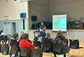 Doug Allan, a Advanced Care Paramedic, giving a presentation about what it means to be a paramedic in Nova Scotia - Photo by Sarah Jordan
