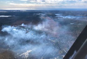 An aerial photo of the Hassett fire provided on May 10, 2023. - Department of Natural Resources and Renewables