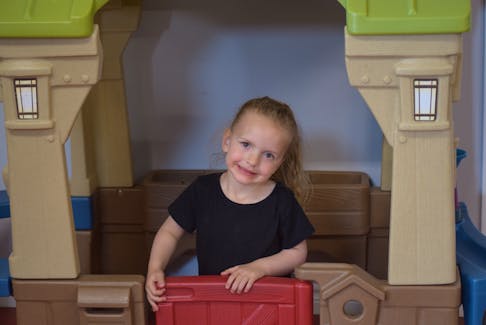 Everly Todd, 4, from Ellershouse, was having fun playing house at the Family Resource Centre of West Hants recently.