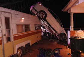 A North Tryon family of six was startled awake at 1:30 a.m. when a car crashed into the camper where they were sleeping. Contributed