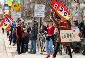 PSAC strikers in Ottawa on April 27.