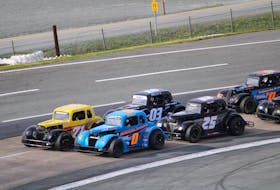Tanton Wooldridge of Summerside, P.E.I., racing in Car 0, was third in Maritime League of Legends race as the East Coast International Pro Stock Tour kicked-off the 2023 season. Pat Healey • Special to The Guardian
