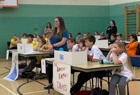 Teams of elementary students filled the Forest Ridge Academy gymnasium on May 18 for the Shelburne County Science Olympics. KATHY JOHNSON