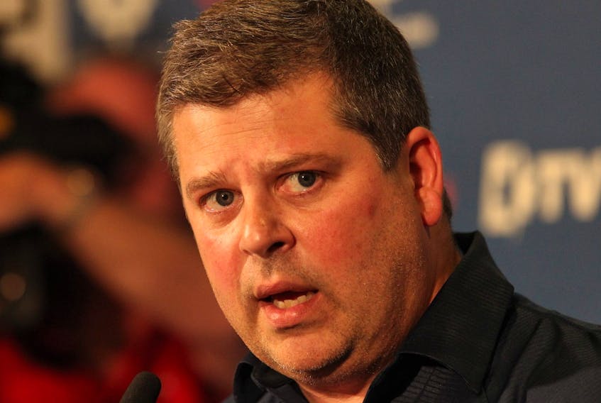  Ex-Toronto Maple Leafs general manager Dave Nonis speaks at press conference in 2014.