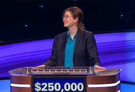 Mattea Roach smiles as Jeopardy! host Ken Jennings announces her winnings of US$250,000 for finishing second in the show's first Jeopardy! Masters tournament. The competition saw six of the show's all-time top contestants square off in a series of matches. - Jeopardy! via YouTube