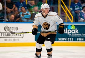 Last season, Zach Solow won a Kelly Cup with the Florida Everblades. This season, he’s trying to help the Newfoundland Growlers win one. Photo courtesy Florida Everblades