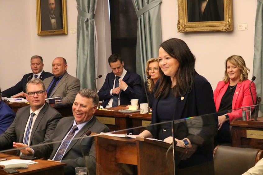 Finance Minister Jill Burridge delivers a budget speech before the Legislative Assembly on May 25, 2022. The province’s budget includes $3 billion in total spending. - Stu Neatby