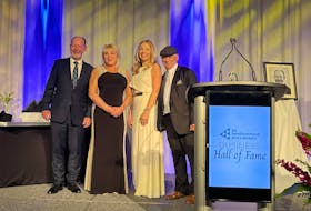 The four inductees to the JA Business Hall of Fame were recognized for their investment, commitment and success in the community and business. From left: Brian Dalton, Florence White, Anne Whelan and Patrick White. - Seafair Capital's Twitter