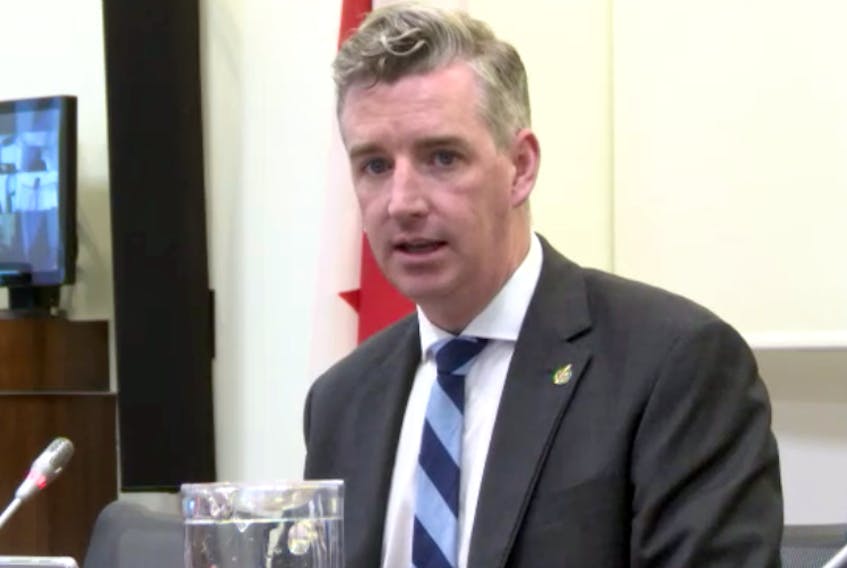 Conservative MP Michael Barrett speaks at the House of Commons procedure and House affairs committee on May 25, 2023. He later blamed the NDP for helping the Liberals “avoid accountability” over the foreign interference issue.