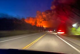 A photo of the Barrington wildfire taken Saturday evening.