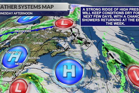 There’s little rain in the immediate forecast with a ridge of high pressure overhead for the next few days.