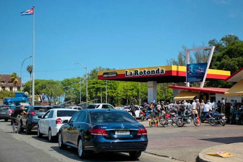 People line up for gasoline in Havana, Cuba in March 2022. Reuters file