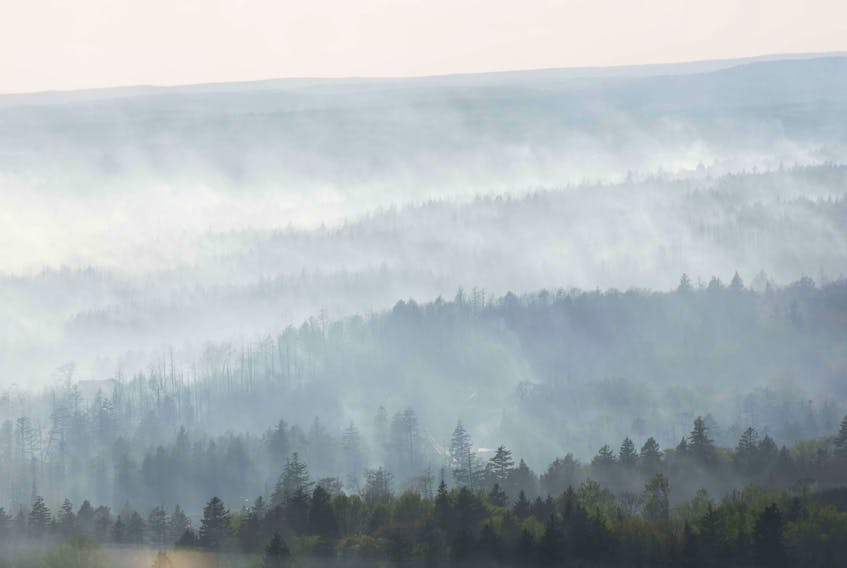 Smoke from the wildfire in Tantallon is shown on Monday, May 29, 2023.