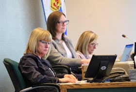 CBRM Mayor Amanda McDougall-Merrill, centre, with municipal clerk Deborah Campbell Ryan, left and CAO Marie Walsh: "It was abundantly clear: No one around the table wants to decrease services to residents," the mayor said.