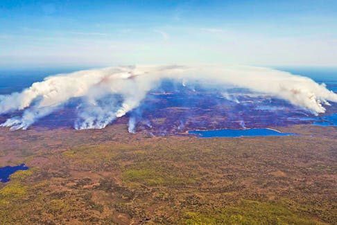 An aerial image showing the magnitude of the fire in Shelburne County. COMMUNICATIONS NOVA SCOTIA
