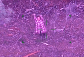 Footage of the rescue shows Lillian Ip, dressed in a big checkered coat and standing amid dense forest and tangled branches, waving her arms over her head at the helicopter.