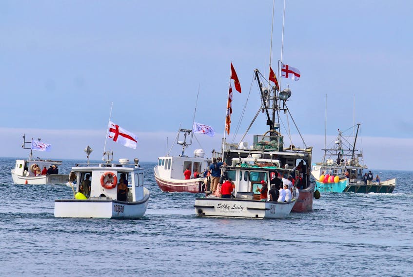Fishing boats take to the water in southwestern Nova Scotia in 2021 to show support for First Nations moderate livelihood fisheries. CONTRIBUTED/SARAH CONRAD PHOTO