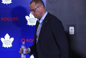 Toronto Maple Leafs GM Brad Treliving at his announcement news conference.